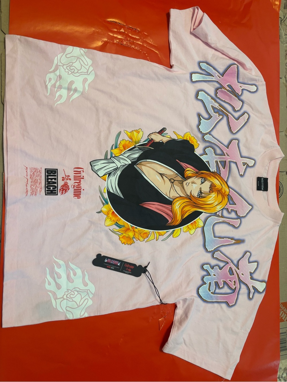 Anime Graphic Short Sleeve Tee - Pink
